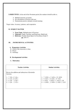 Grade 5 Multiplying Fractions Lesson Plan | PDF | Fraction (Mathematics ...