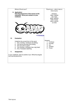 Grade 2 English Lesson Plan: Nouns | PDF | Plural | Grammatical Number