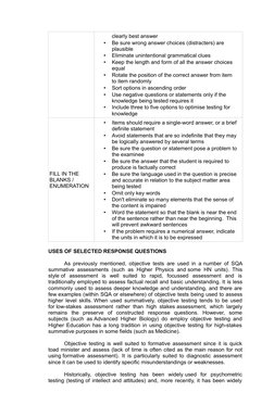 Types of Objective Tests Explained | PDF | Educational Assessment ...