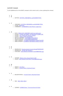 Basic Pc Commands Chart.pdf Just BASIC Command Reference Guide | PDF | Basic | Computer Keyboard