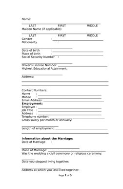 Client Interview Form for Annulment | PDF