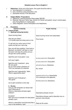 Preposition Lesson Plan for Grades 3-5 | PDF | Preposition And ...
