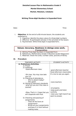 Grade 2 Math: Expanded Form Lesson Plan | PDF