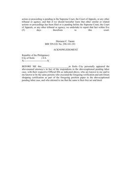 action or proceeding is pending in the Supreme Court, the Court of Appeals, or any other
tribunal or agency; and that if we s