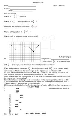 Mathematics VI
Name:________________________________________
Grade & Section; 
____________________
Teacher: ________________