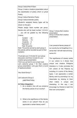 Grade 10 Literary Types Lesson Plan | PDF | Narrative | Poetry