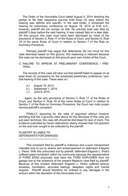 The Order of the Honorable Court dated August 4, 2014 directing the
parties  to  file  their  respective  pre-trial  brief  t