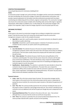 Reference: CONSTRUCTION MANAGEMENT 
By MAX FAJARDO 
CONSTRUCTION MANAGEMENT 
Accounting & Operational for Contractors, Buildi