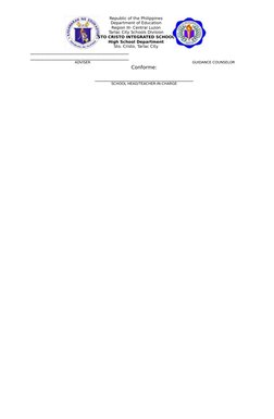 Republic of the Philippines
Department of Education
Region III- Central Luzon
Tarlac City Schools Division
STO CRISTO INTEGRA