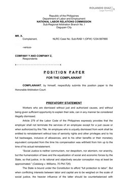 ROLANDO DIAZ
Legal FormS
1
Republic of the Philippines
Department of Labor and Employment
NATIONAL LABOR RELATIONS COMMISSION