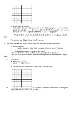 Cartesian Plane Lesson Plan | PDF | Cartesian Coordinate System ...