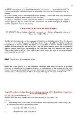 10
Art. 2095. Incorporeal rights, evidenced by negotiable instruments, . . . may also be pledged. The 
instrument proving the
