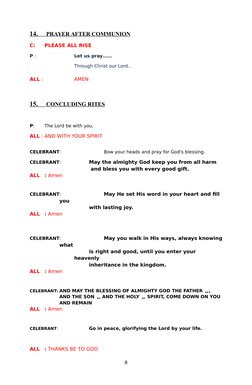 Church Commentator Script Simple English Mass Commentator Guide | PDF | Mass (Liturgy) | Eucharist