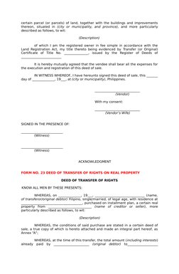 certain parcel (or parcels) of land, together with the buildings and improvements
thereon,  situated  in  (city  or  municipa