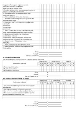 Integration of concepts in English as content: 
-Integration of SK/HEKASI/ & MSEP 
-Integration across learning areas
