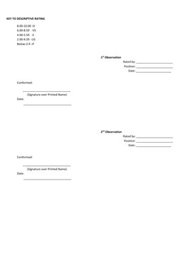 KEY TO DESCRIPTIVE RATING 
 
8.00-10.00 -O 
 
6.00-8.59   -VS 
 
4.00-5.59   -S 
 
2.00-4.59  -US 
 
Below-2.9 –P