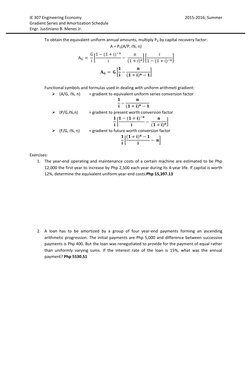 Gradient Series in Engineering Economics | PDF | Interest | Compound ...