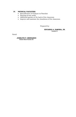 IV.
PHYSICAL FACILITIES

Beautification of Gulayan sa Paaralan

Planting of new seeds 

Additional garden at the back of t