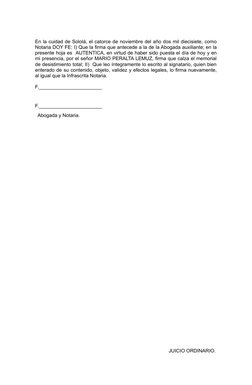 En la cuidad de Sololá, el catorce de noviembre del año dos mil diecisiete, como
Notaria DOY FE: I) Que la firma que antecede