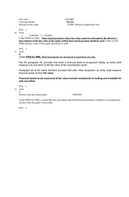 Fair value
1,020,000
Carrying amount
   980,000
Increase in fair value
     30,000  limited to impairment loss
PTS:
1
10.
ANS