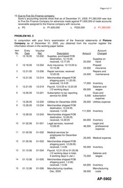 Page 4 of 11 
AP-5902 
 
10. Due to Five Six Finance company: 
Sonic’s accounting records show that as of December 31, 2005,