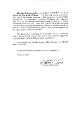 OCA Circular No. 14 2016 Disposal Guidelines | PDF