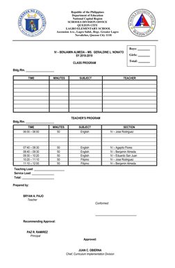 Editable Class Program Template | PDF | Sharing | Philippines