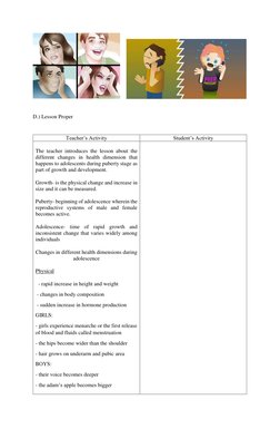 D.) Lesson Proper 
 
Teacher’s Activity 
Student’s Activity 
 
The teacher introduces the lesson about the   
diffe