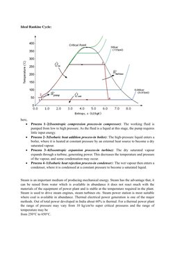 Ideal Rankine Cycle:
here,

Process 1–2(Isoentropic compression process-in compressor): The working fluid is
pumped from low