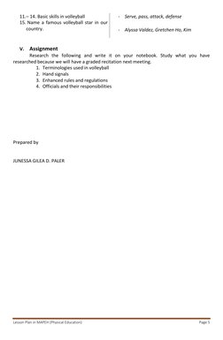 Grade 8 Volleyball Lesson Plan | PDF | Sports