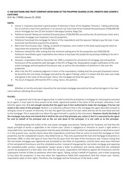 4. FAR EAST BANK AND TRUST COMPANY (NOW BANK OF THE PHILIPPINE ISLANDS) VS SPS. ERNESTO AND LEONOR C. 
CAYETANO 
(G.R. No.