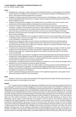 5. HADJI MAHMUD L. JAMMANG VS TAKAHASHI TRADING CO LTD 
(G.R. No. 149429, October 9, 2006) 
 
FACTS: 
 
Hadji Mahmud I. Jamm