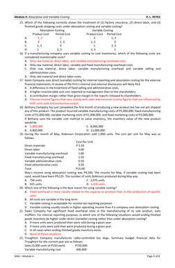 Absorption vs. Variable Costing Analysis | PDF | Inventory | Net Income