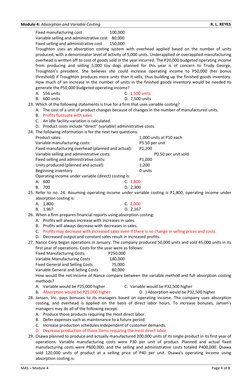 Absorption vs. Variable Costing Analysis | PDF | Inventory | Net Income