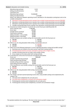 Absorption vs. Variable Costing Analysis | PDF | Inventory | Net Income