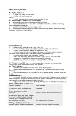 Edited (February 23, 2019) 
 
45.   Rights of a holder: 
–          a holder may sue in his own name 
–          a holder may