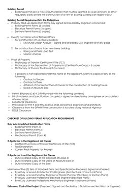 Building Permit 
 
Building permits are a type of authorization that must be granted by a government or other 
regulatory bo