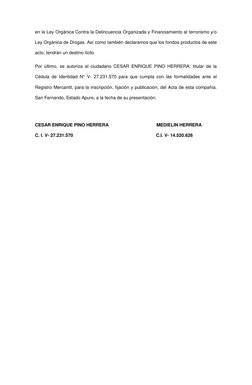 en la Ley Orgánica Contra la Delincuencia Organizada y Financiamiento al terrorismo y/o 
Ley Orgánica de Drogas. Así como tam