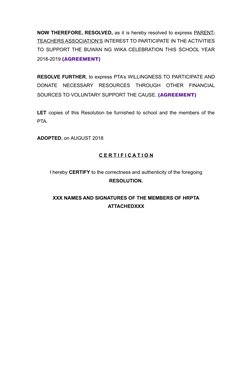 PTA Resolution for Buwan ng Wika 2018 | PDF | Philippines