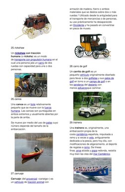 25. rickshaw 
Un rickshaw con tracción 
humana (o ricksha) es un modo 
de transporte con propulsión humana en el 
cual una