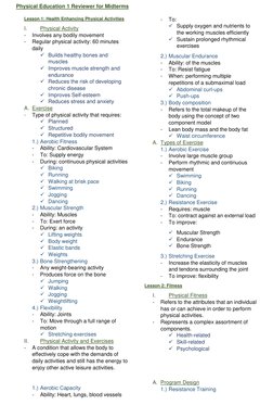 Grade 11 PE Midterm Reviewer | PDF | Strength Training | Stress (Biology)