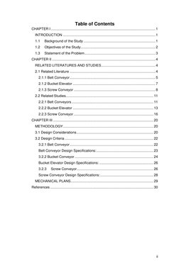 ii 
 
Table of Contents 
CHAPTER I ..........................................................................................