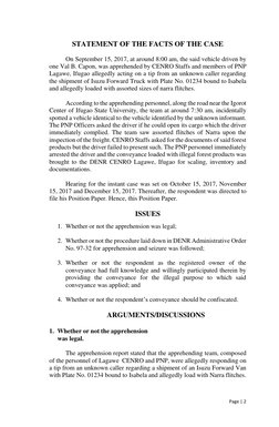 DENR Position Paper on Vehicle Apprehension | PDF | Search And Seizure ...