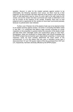 question.  Second, in  order  for  the  implied  warranty  against  eviction  to  be
enforceable, the following  requisites m