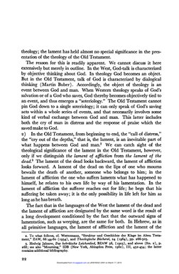 theology; the lament has held almost no special significance in the pres-
entation of the theology of the Old Testament. 
The