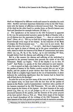 The Role of the Lament in the Theology of the Old Testament 
Interpretation 
dead are designated by different words and canno