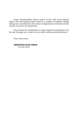 Legal representation before courts of law and quasi-judicial 
offices and fact-finding bodies shall be a subject of separat