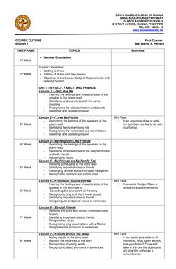 SANTA ISABEL COLLEGE OF MANILA 
BASIC EDUCATION DEPARTMENT 
PAASCU ACCREDITED LEVEL II 
210 TAFT AVENUE, MANILA, PHILIPPINE