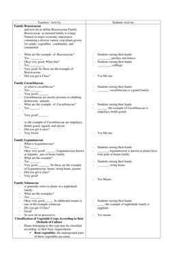 Teachers’ Activity 
Students Activity 
Family Brassicaceae 
- 
and now let us define Brassicaceae Family 
Brassicaceae  or mu