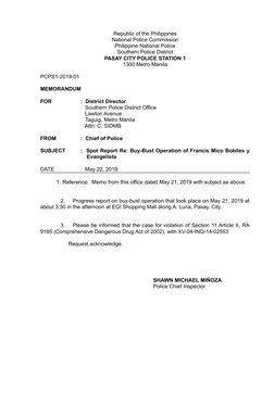 Republic of the Philippines
National Police Commission
Philippine National Police
Southern Police District
PASAY CITY POLICE